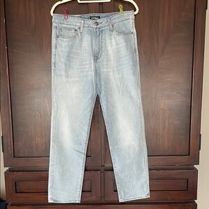 Express Men's Straight Jeans in Light Blue